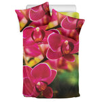 Cute Orchid Print Duvet Cover Bedding Set