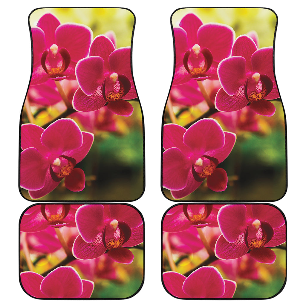 Cute Orchid Print Front and Back Car Floor Mats