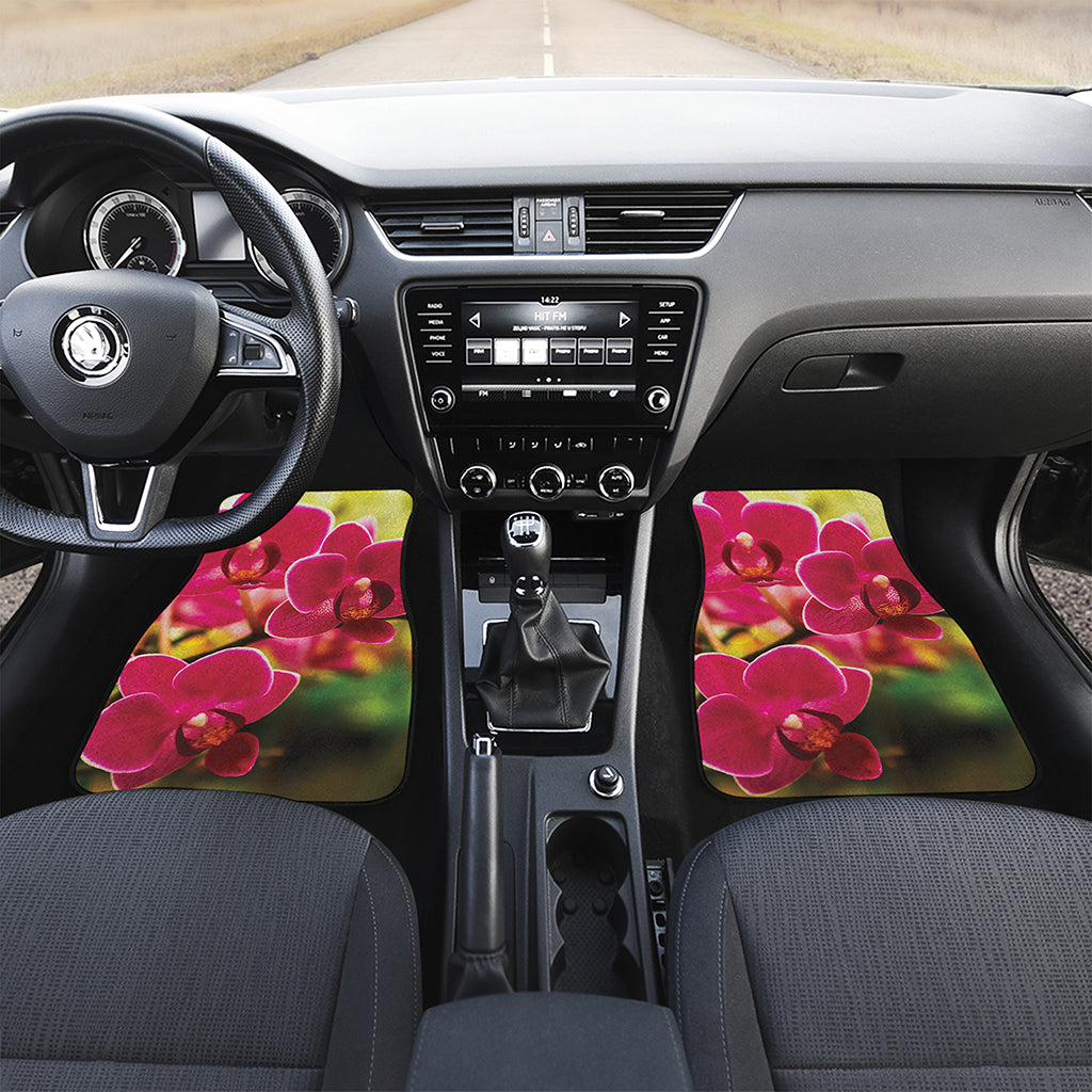 Cute Orchid Print Front and Back Car Floor Mats