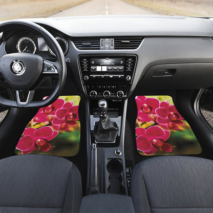 Cute Orchid Print Front and Back Car Floor Mats
