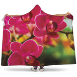 Cute Orchid Print Hooded Blanket