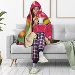 Cute Orchid Print Hooded Blanket
