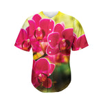 Cute Orchid Print Men's Baseball Jersey