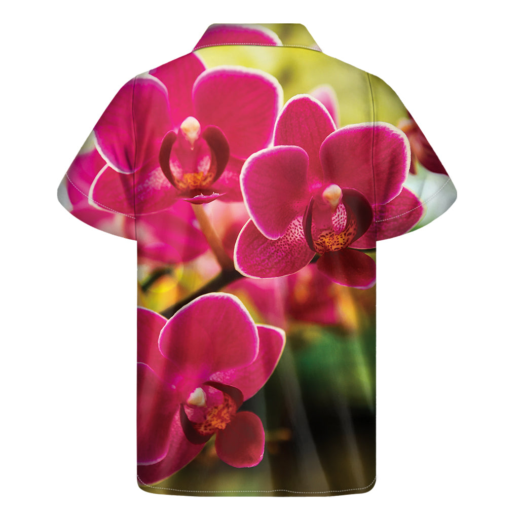 Cute Orchid Print Men's Short Sleeve Shirt