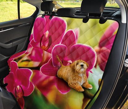 Cute Orchid Print Pet Car Back Seat Cover