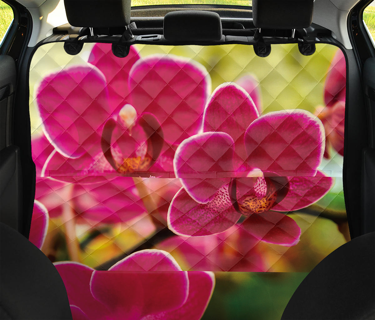 Cute Orchid Print Pet Car Back Seat Cover