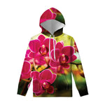 Cute Orchid Print Pullover Hoodie