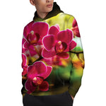 Cute Orchid Print Pullover Hoodie