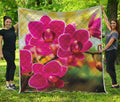Cute Orchid Print Quilt
