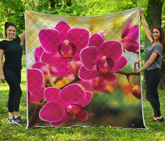 Cute Orchid Print Quilt