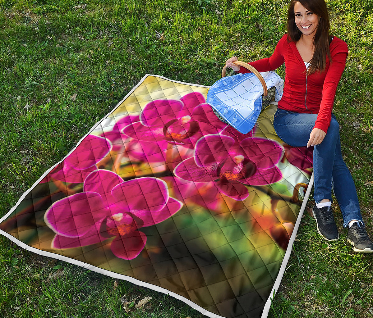 Cute Orchid Print Quilt
