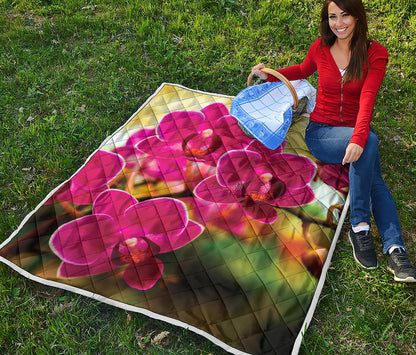 Cute Orchid Print Quilt