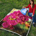 Cute Orchid Print Quilt