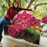 Cute Orchid Print Quilt