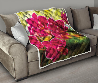 Cute Orchid Print Quilt