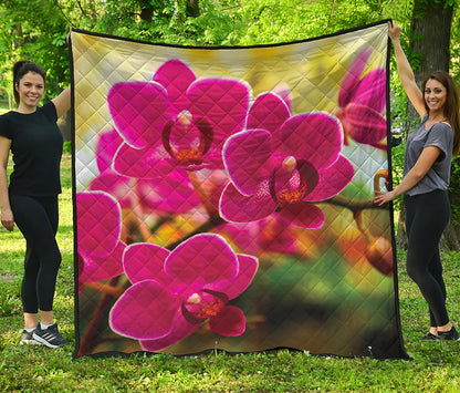 Cute Orchid Print Quilt