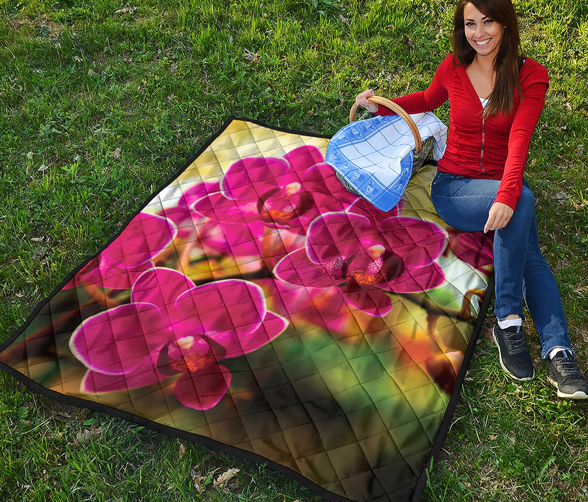 Cute Orchid Print Quilt