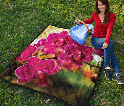 Cute Orchid Print Quilt