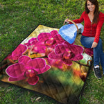 Cute Orchid Print Quilt
