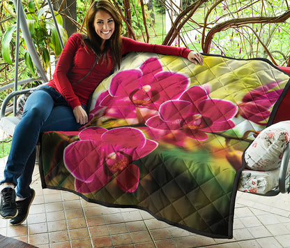 Cute Orchid Print Quilt