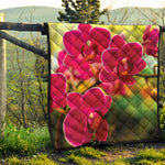 Cute Orchid Print Quilt