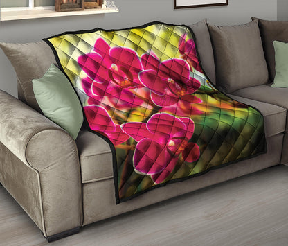 Cute Orchid Print Quilt