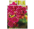 Cute Orchid Print Quilt Bed Set