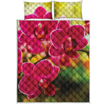 Cute Orchid Print Quilt Bed Set