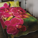 Cute Orchid Print Quilt Bed Set