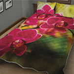 Cute Orchid Print Quilt Bed Set