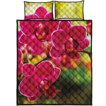 Cute Orchid Print Quilt Bed Set
