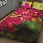 Cute Orchid Print Quilt Bed Set