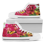 Cute Orchid Print White High Top Shoes