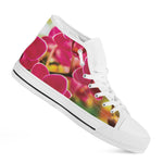 Cute Orchid Print White High Top Shoes