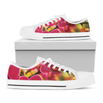 Cute Orchid Print White Low Top Shoes