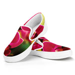 Cute Orchid Print White Slip On Shoes