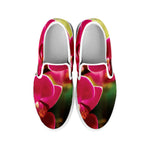 Cute Orchid Print White Slip On Shoes