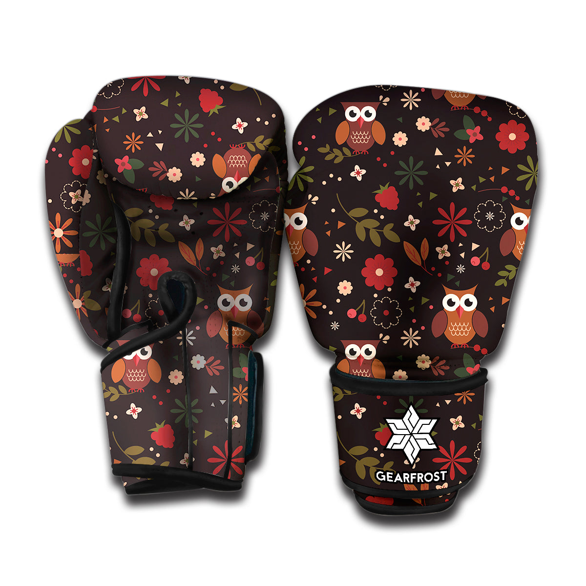 Cute Owl Print Boxing Gloves