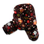 Cute Owl Print Boxing Gloves
