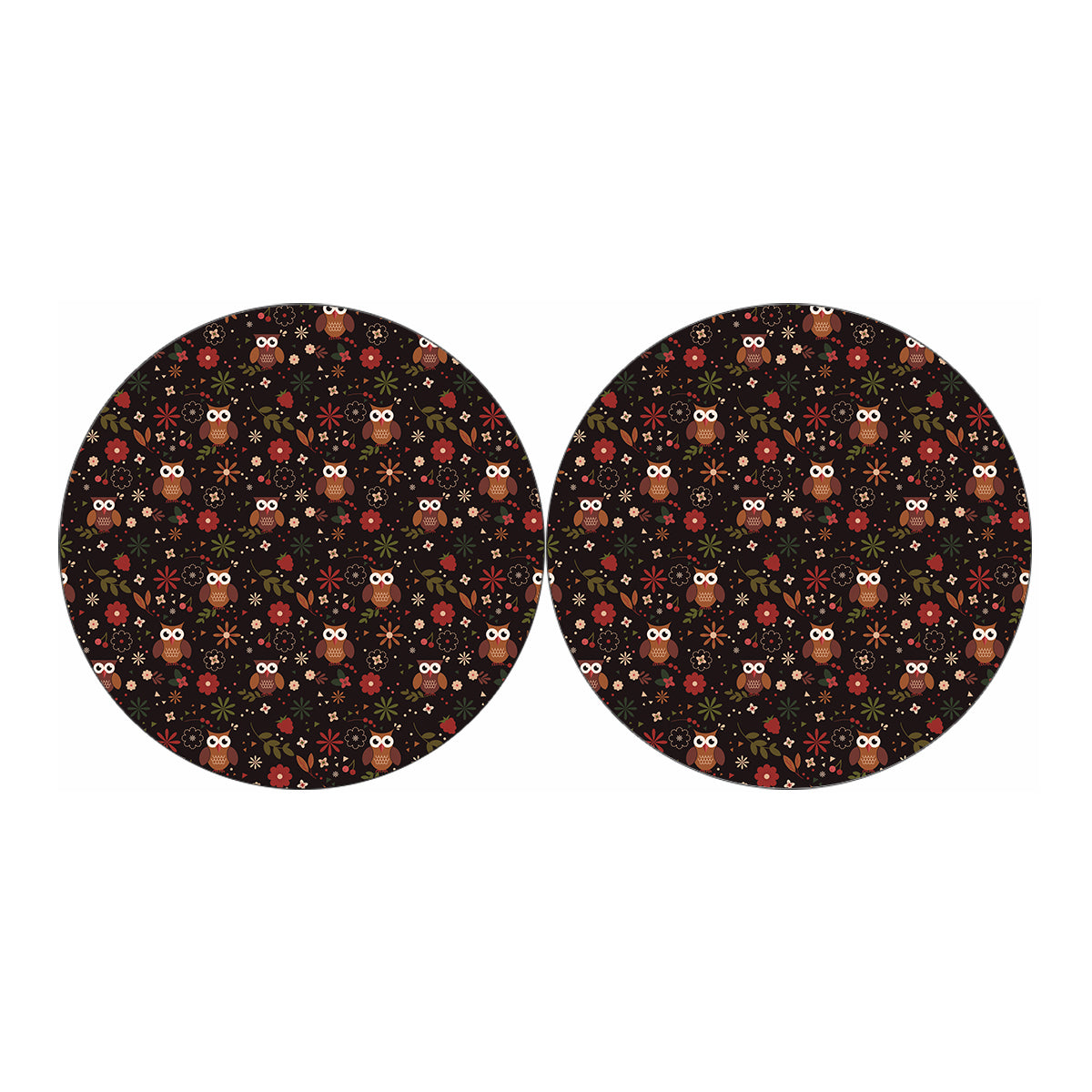 Cute Owl Print Car Coasters