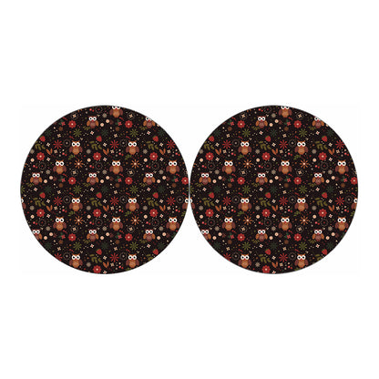 Cute Owl Print Car Coasters