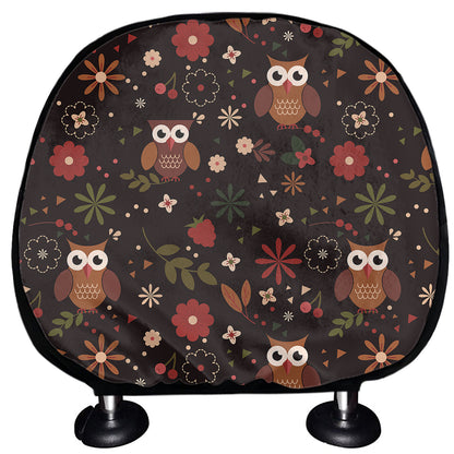 Cute Owl Print Car Headrest Covers