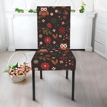 Cute Owl Print Dining Chair Slipcover