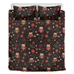 Cute Owl Print Duvet Cover Bedding Set