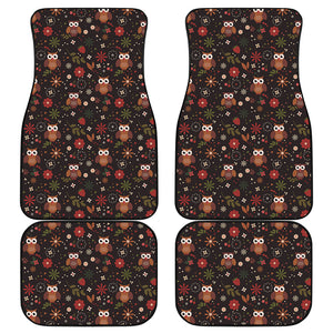 Cute Owl Print Front and Back Car Floor Mats