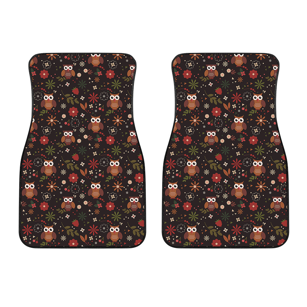 Cute Owl Print Front Car Floor Mats