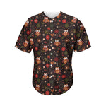 Cute Owl Print Men's Baseball Jersey