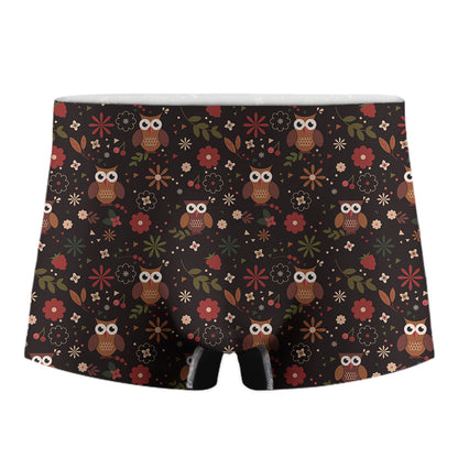 Cute Owl Print Men's Boxer Briefs