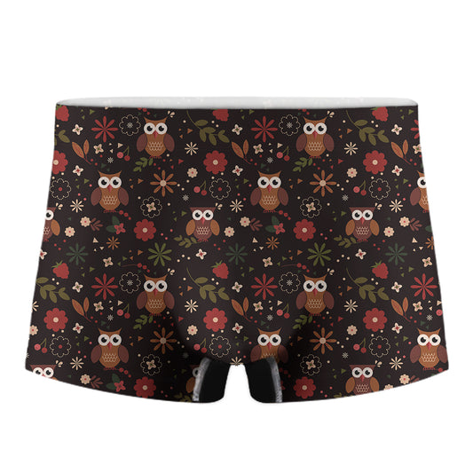 Cute Owl Print Men's Boxer Briefs