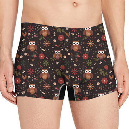Cute Owl Print Men's Boxer Briefs